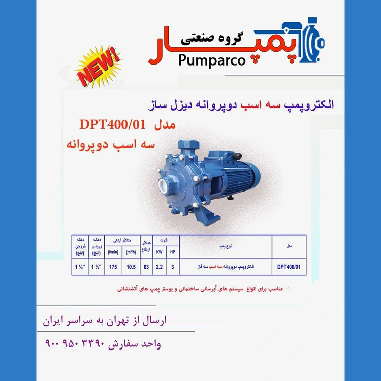 الکتروموتور 3 اسب 2 پروانه 3 فاز
