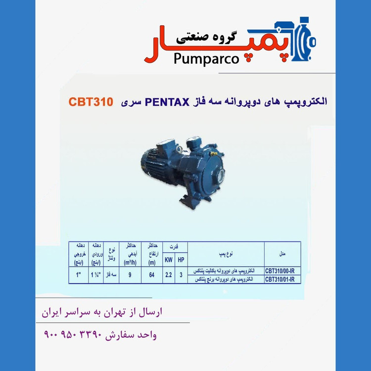 الکتروموتور 3 اسب 2 پروانه 3 فاز